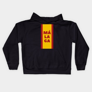 Málaga in Spanish Flag Color Vertical Kids Hoodie